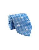 Chokoe Blue & White Anchor Tie - Marine line
