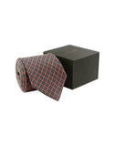 Chokore Navy Blue & Red Silk Tie - Plaids line