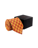 Chokore Red & Orange Tartan tie - Plaids line