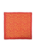 Chokore Red & Orange Birds Silk Pocket Square from the Wildlife range