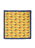 Chokore Yellow & Blue Feline Silk Pocket Square from the Wildlife range