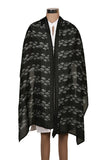 Printed Black & White Silk Stole for Women