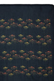Printed Navy Blue & Red Silk Stole for Women