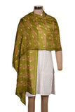 Printed Mehandi Green Silk Stole for Women
