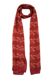 Printed Red & Orange Silk Stole for Women