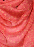 Printed Red & Orange Silk Stole for Women