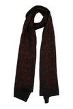 Printed Black & Red Silk Stole for Women