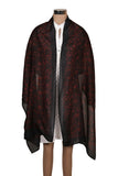 Printed Black & Red Silk Stole for Women