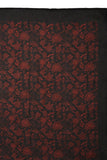 Printed Black & Red Silk Stole for Women