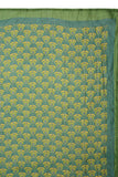 Printed Mehandi Green & Yellow Silk Stole for Women