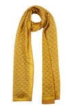 Printed Yellow & Magenta Silk Stole for Women