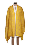 Printed Yellow & Magenta Silk Stole for Women