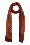 Printed Red & Yellow Silk Stole for Women