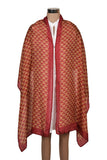 Printed Red & Yellow Silk Stole for Women