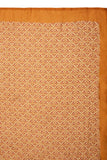 Printed Off White & Orange Silk Stole for Women