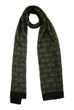 Printed Black & Yellow Silk Indian at Heart Stole for Women