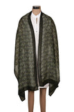 Printed Black & Yellow Silk Indian at Heart Stole for Women