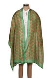 Printed Mehandi Green & Red Silk Stole for Women