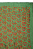 Printed Mehandi Green & Red Silk Stole for Women