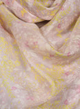 Printed Lavender , Off White & Green Silk Stole for Women